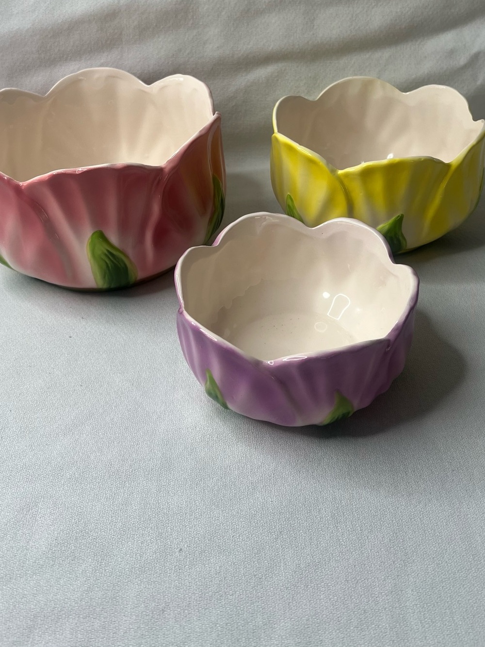 Hand-Painted Floral Ceramic Bowl - Purple